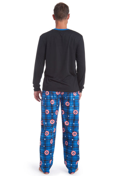 Marvel Avengers Captain America Pajama Shirt and Fleece Pants Sleep Set - imagikids