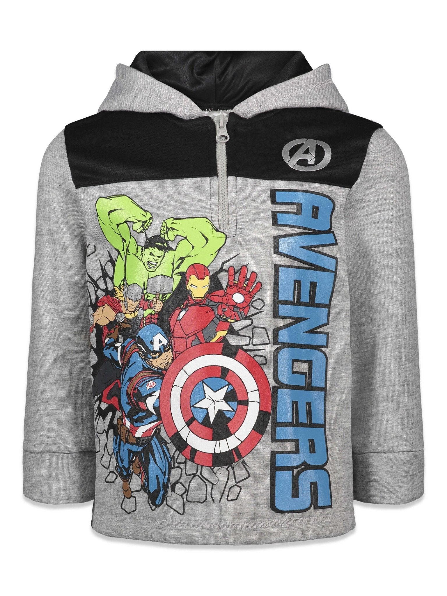 Babyhug Marvel Cotton Half Sleeve T-Shirt With All Over Avengers Print - Black main image 0