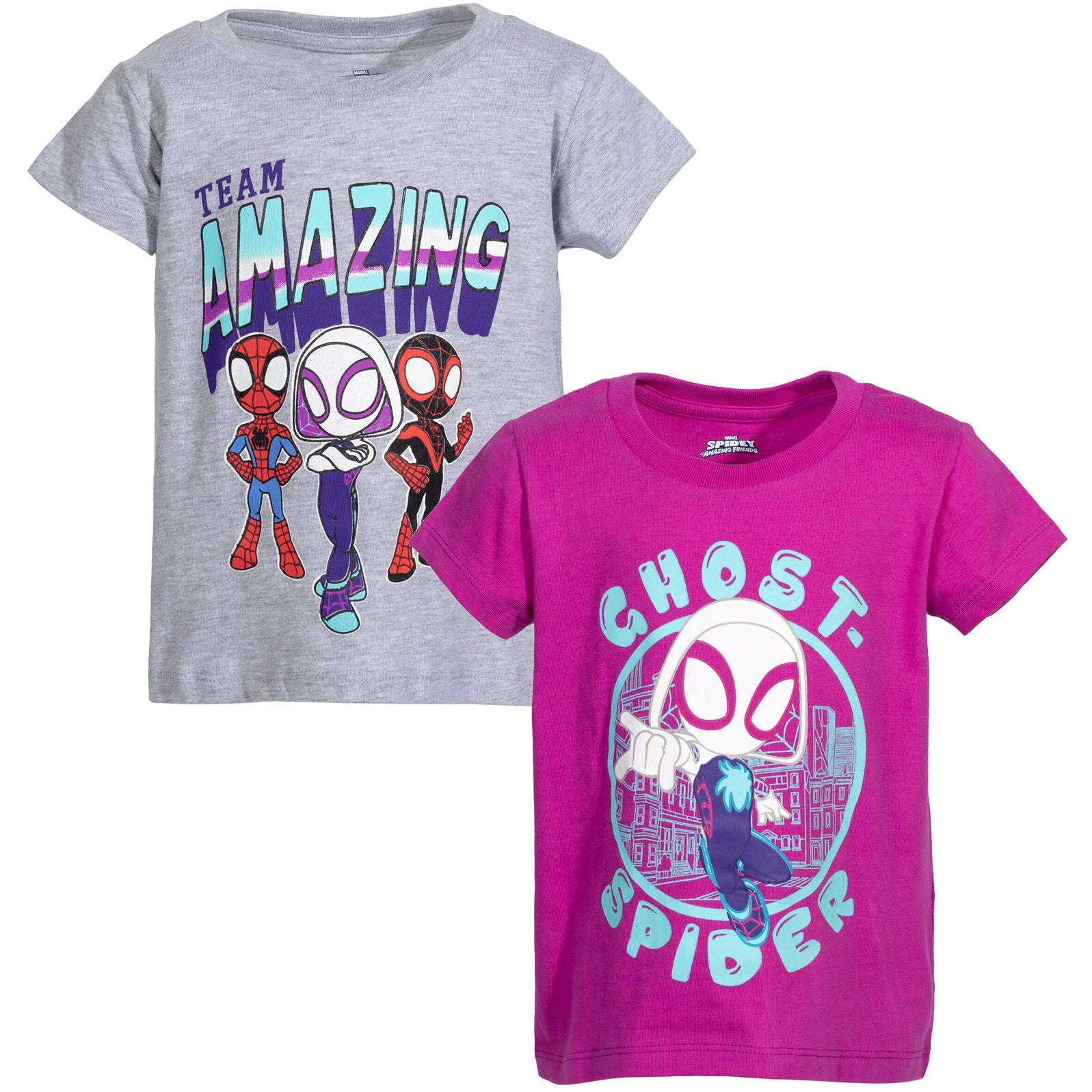 Marvel T-Shirt Bambino Spidey And His Amazing Friends – Pacco Da 2 Magliette Ufficiali 100% Cotone, Personaggi Spiderman, Hulk, Iron Man, Taglie Da 3 A 10 Anni - 2