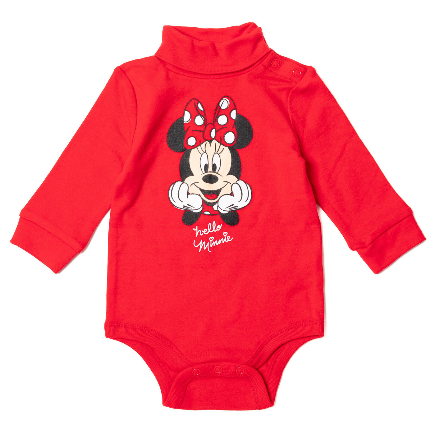 Minnie Mouse 2 Pack Turtleneck Cuddly Long Sleeve Bodysuits