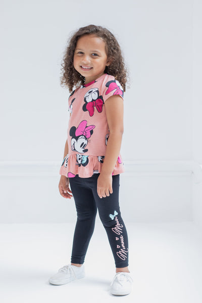 Minnie Mouse Peplum T-Shirt and Leggings Outfit Set