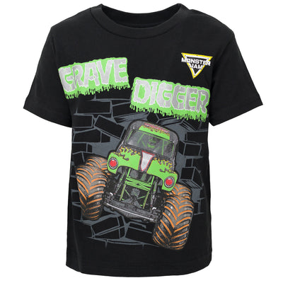 Monster Jam Grave Digger T-Shirt and Mesh Shorts Outfit Set