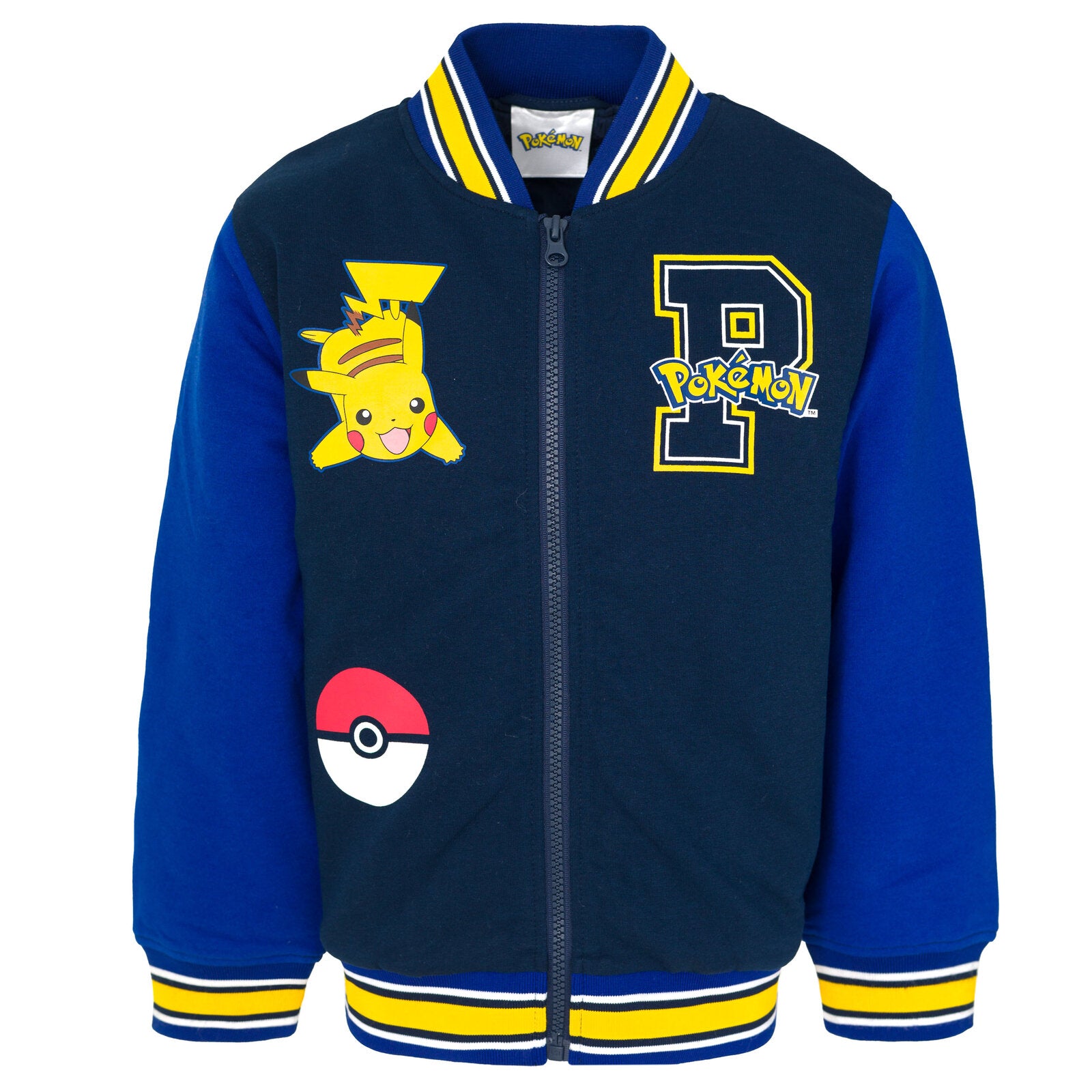 Pokemon Pikachu French Terry Varsity Zip Up Bomber Jacket – imagikids