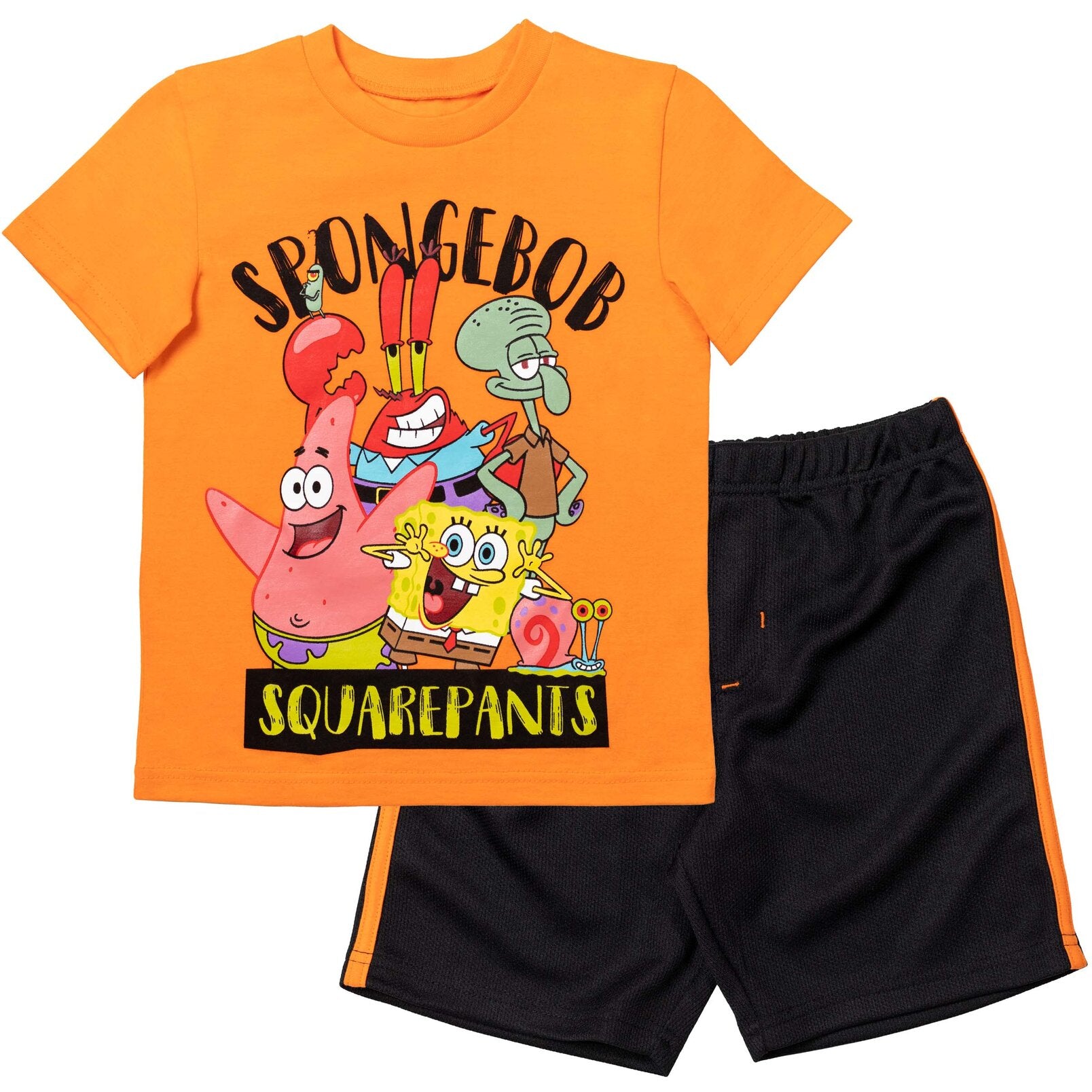 SpongeBob SquarePants 2-Piece Outfit Set - Boys Short Sleeve T-Shirt & Shorts In Blue & Yellow
