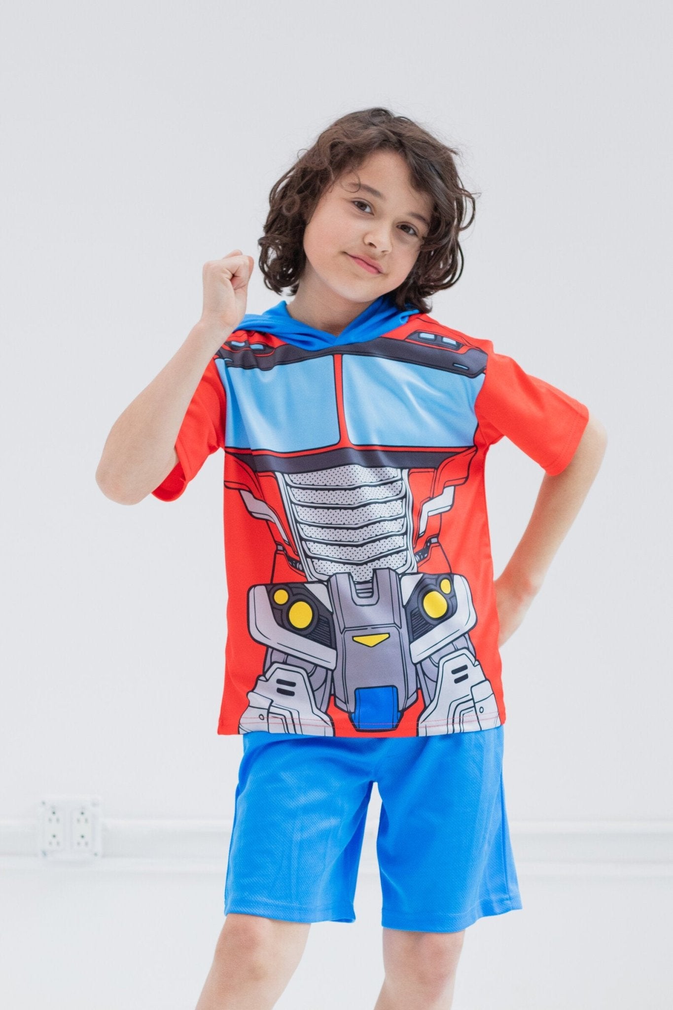 Transformers Optimus Prime Athletic Pullover T-Shirt Mesh Shorts Outfit Set - imagikids