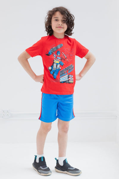 Transformers Optimus Prime T-Shirt and Mesh Shorts Outfit Set - imagikids