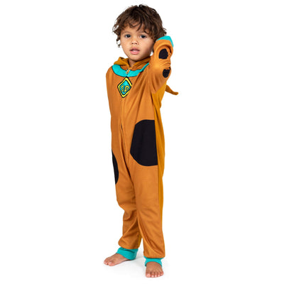 Warner Bros. Scooby Doo Fleece Zip Up Cosplay Pajama Coverall - imagikids