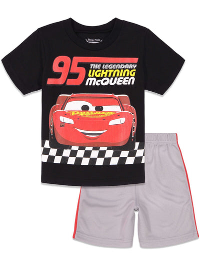 Cars Pixar Cars Lightning McQueen T-Shirt and Shorts Outfit Set - imagikids