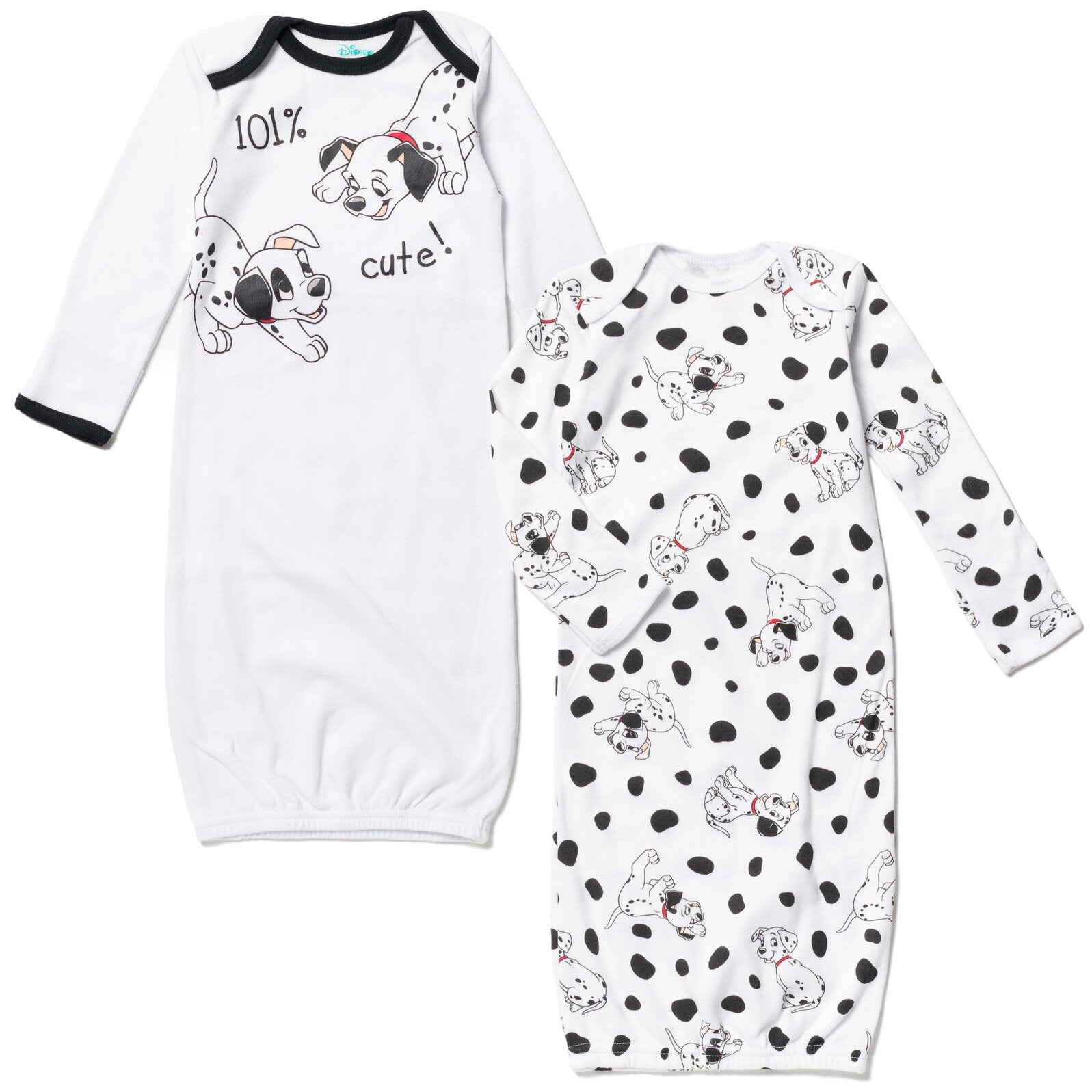 Disney 101 Dalmatians 2 Pack Long Sleeve Swaddle Sleeper Gowns ...