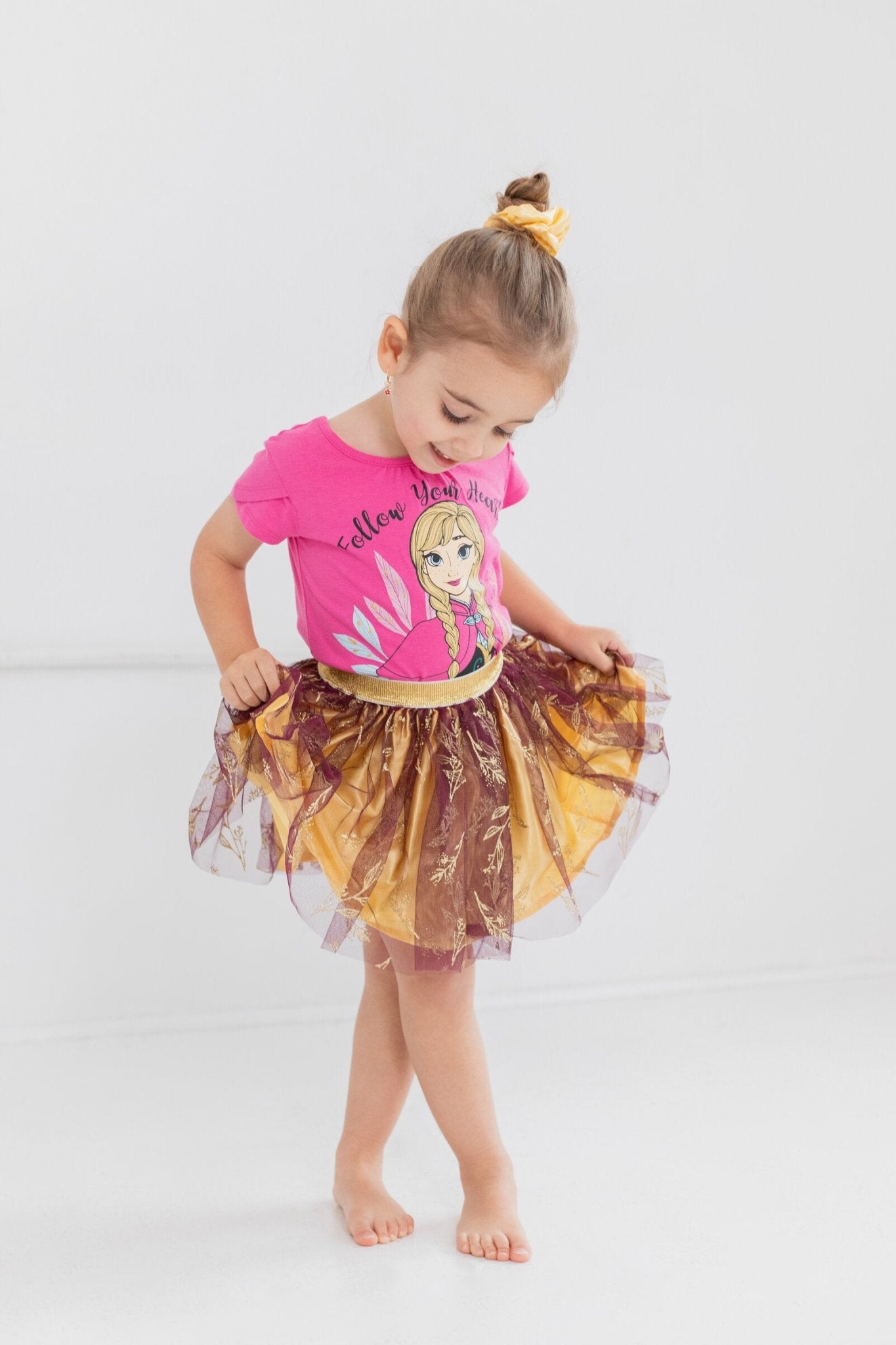 Disney Frozen Princess Anna T-Shirt Skirt and Scrunchie 3 Piece Outfit Set - imagikids