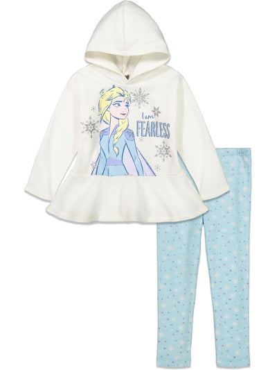 Disney Frozen Queen Elsa Fleece Hoodie and Leggings Outfit Set - imagikids