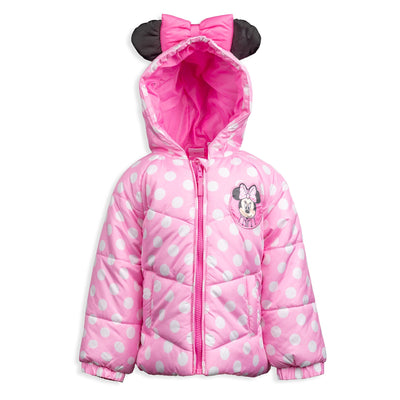 Disney Minnie Mouse Zip Up Winter Coat Puffer Jacket - imagikids