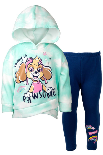 Paw Patrol Everest Skye Girls Pullover Crossover Fleece Hoodie and Leggings Outfit Set Toddler to Big Kid