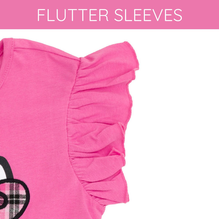 Hello Kitty Girls' 2-Piece Tee and Plaid Skirt Set Pink