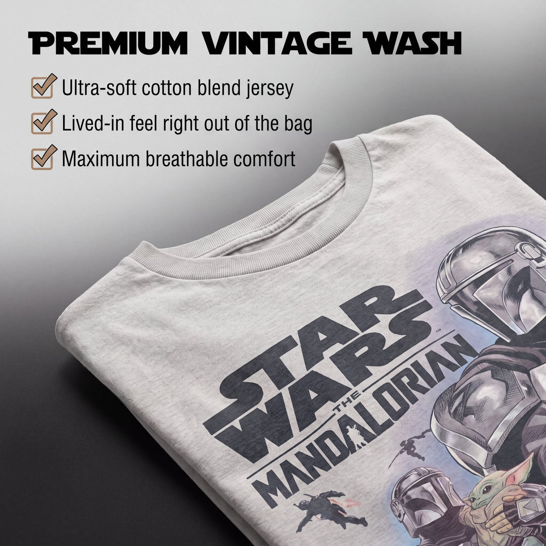 Star Wars The Mandalorian Men's Short Sleeve T-Shirt Mando Vapor Blue