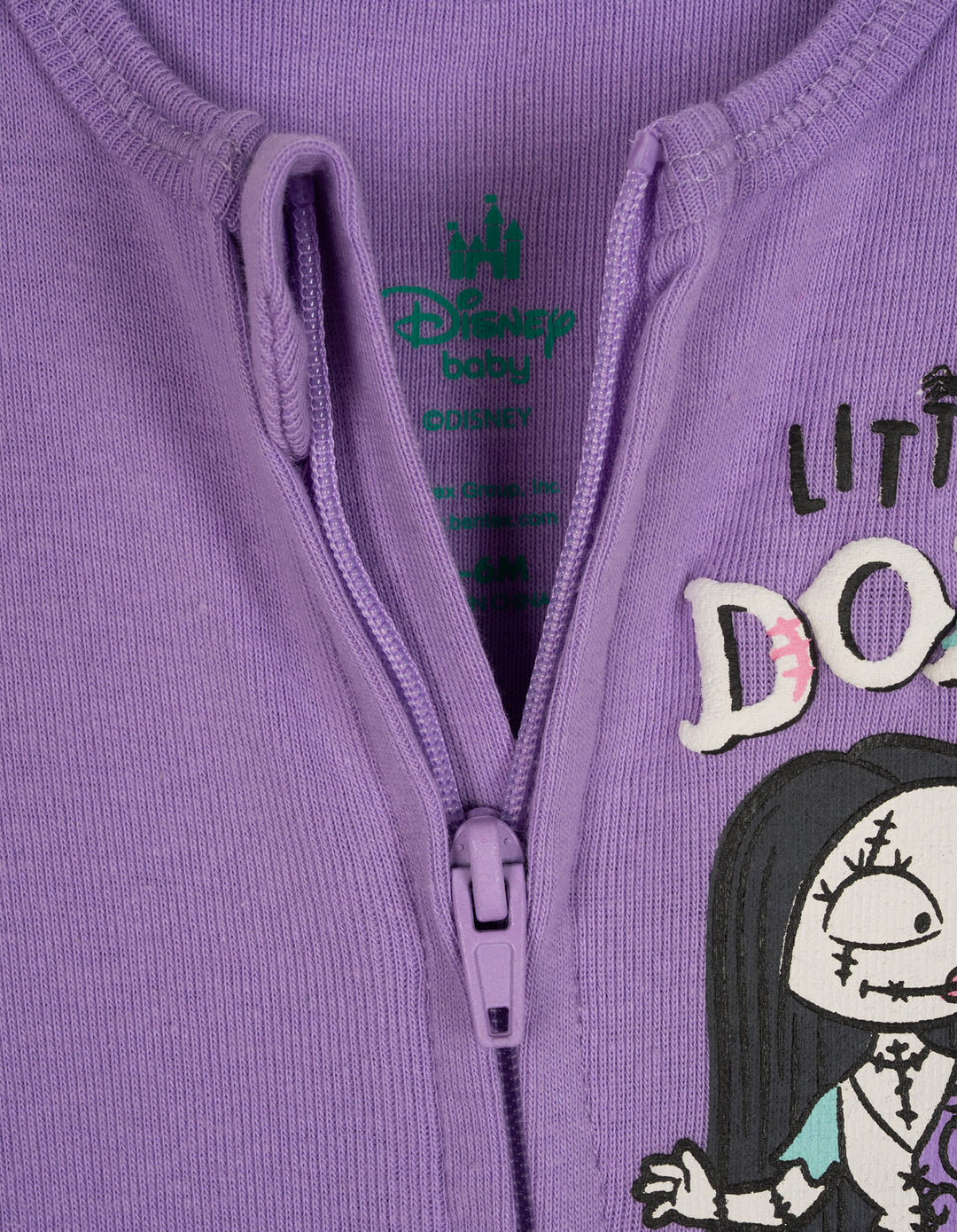 Nightmare Before Christmas Baby Girls' 2-Pack Footed Sleep N' Play Jack Sally Purple