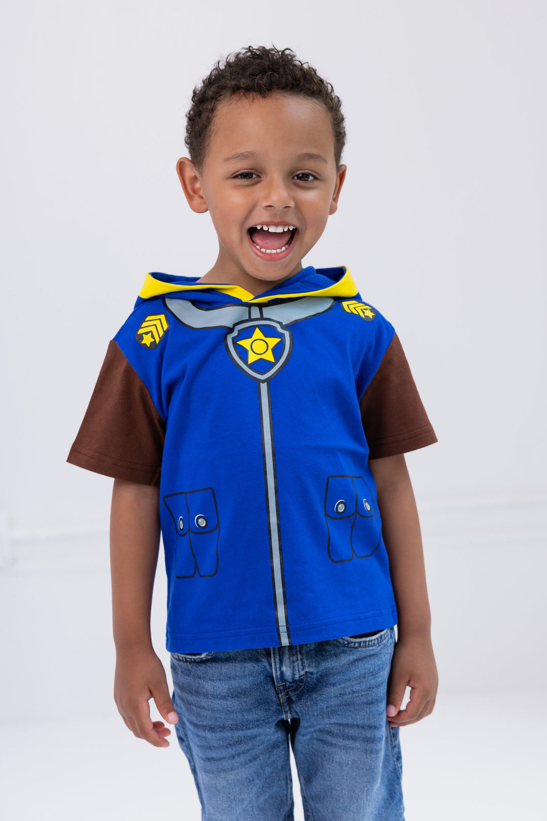 Paw Patrol Chase Boys' Cosplay Hooded T-Shirt Royal Blue