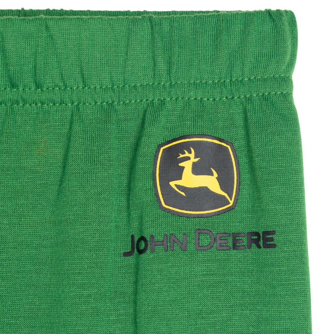 John Deere Boys' Pajama Shirt and Pants Set Evergreen Black