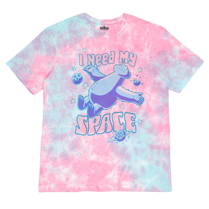 Sesame Street Cookie Monster Men's Crewneck Short Sleeve T-Shirt Tie Dye