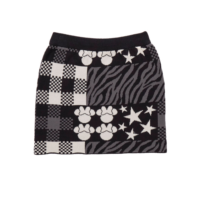 Minnie Mouse Women's Knit Skirt Black White