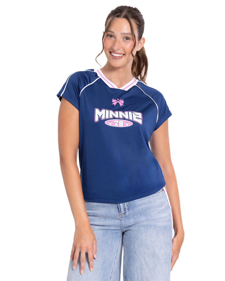 Minnie Mouse Women's Short Sleeve Soccer Jersey Slate Blue