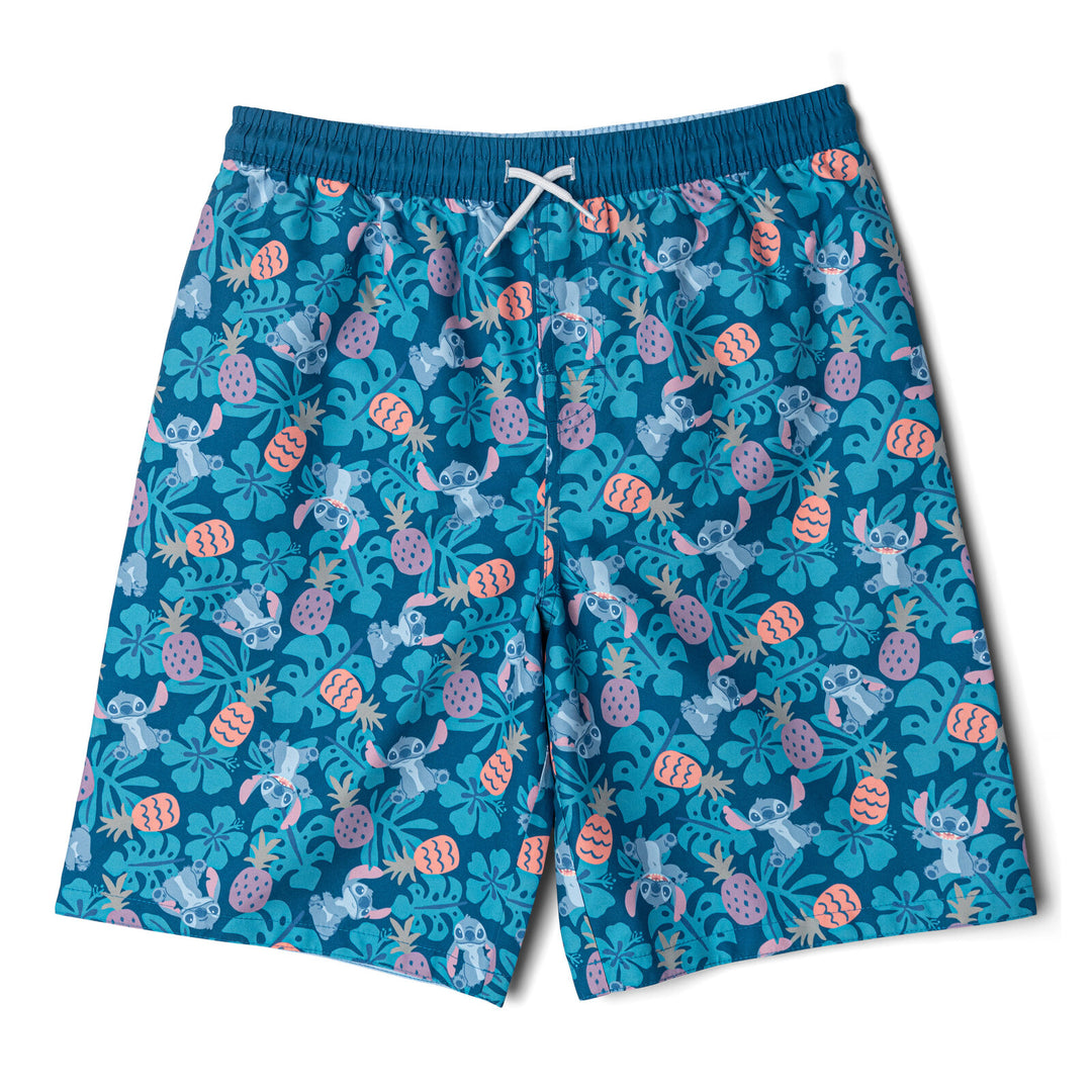Lilo & Stitch Boys' 2-Piece Rash Guard and Swim Trunks Set Navy Blue