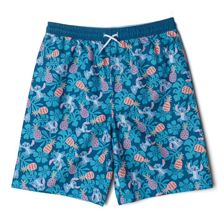 Lilo & Stitch Boys' 2-Piece Rash Guard and Swim Trunks Set Navy Blue