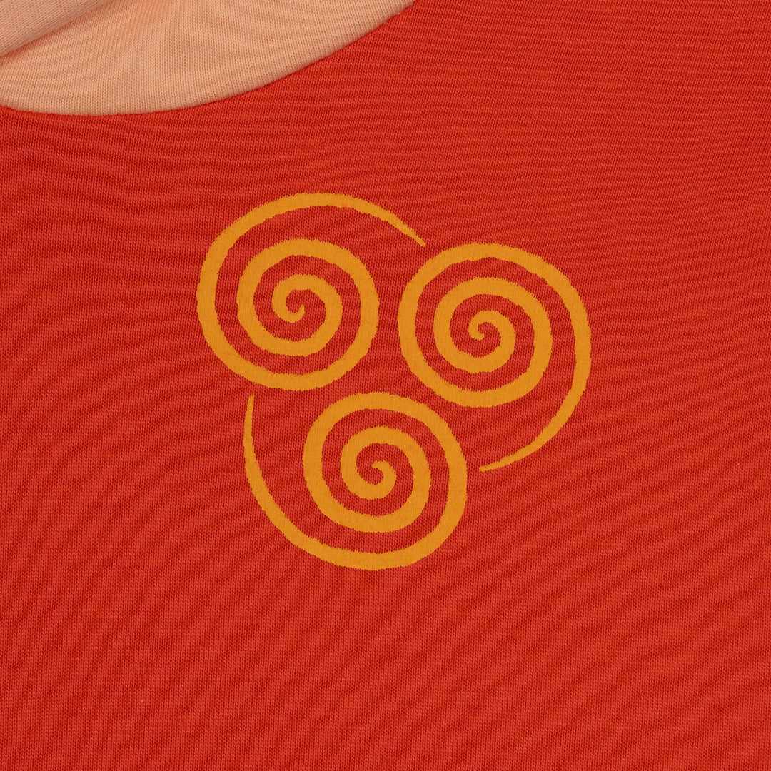 Avatar The Last Airbender Aang Men's Cosplay Hooded T-Shirt Red Orange