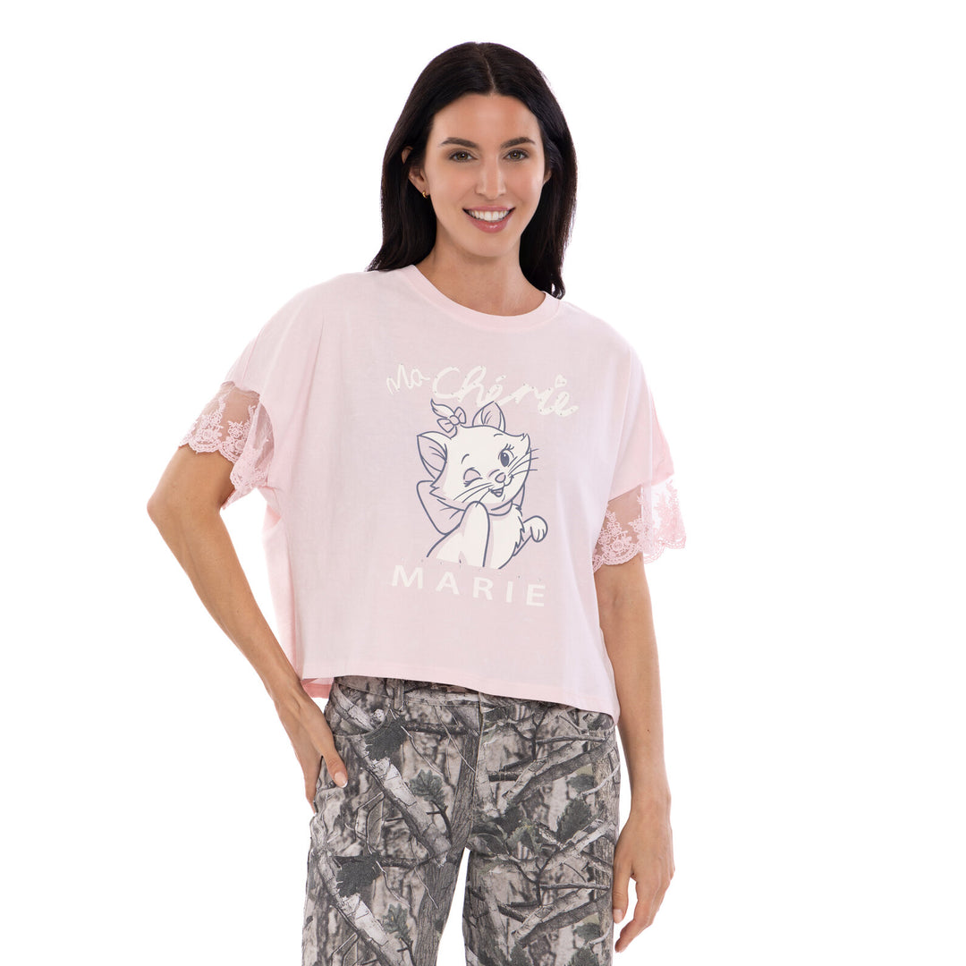 Disney The Aristocats Marie Women's Short Sleeve T-Shirt Pink