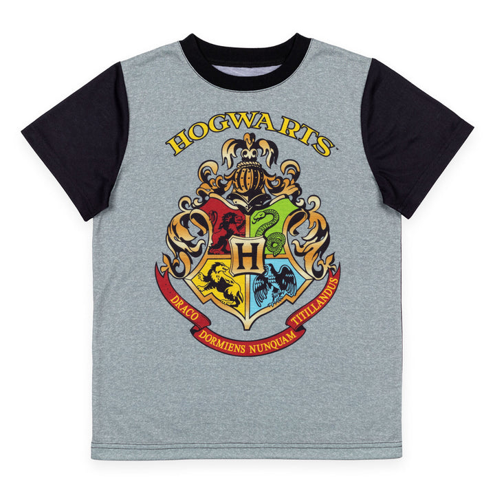 Harry Potter Little Boys' 3-Piece Short Sleeve Pajama Set Red Heather Gray