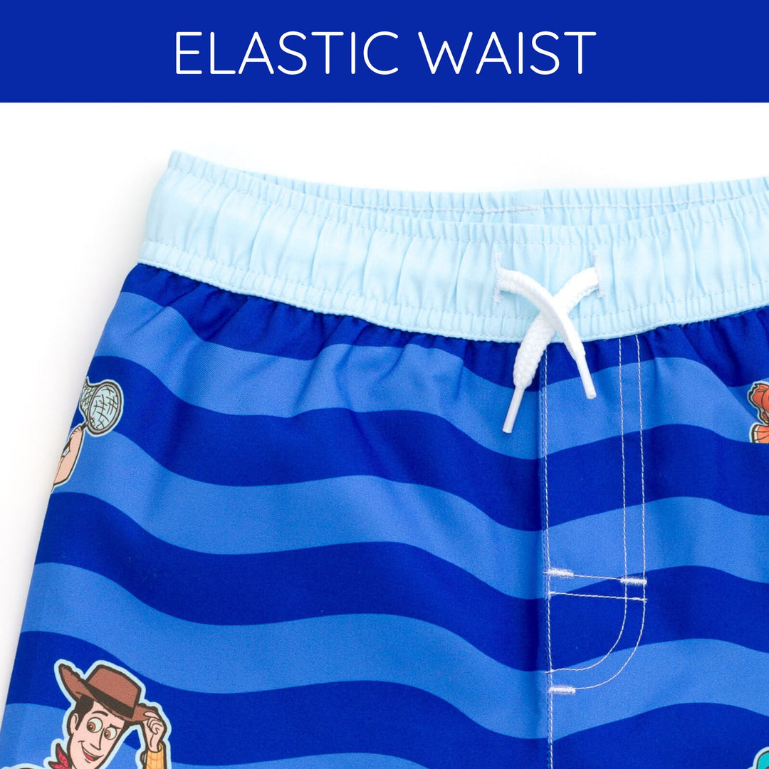 Disney Pixar Boys' 2-Piece Rash Guard and Swim Trunks Set Sky Blue