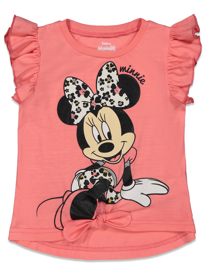 Minnie Mouse Girls' 2-Piece T-Shirt and Leggings Set Pink Ivory Floral