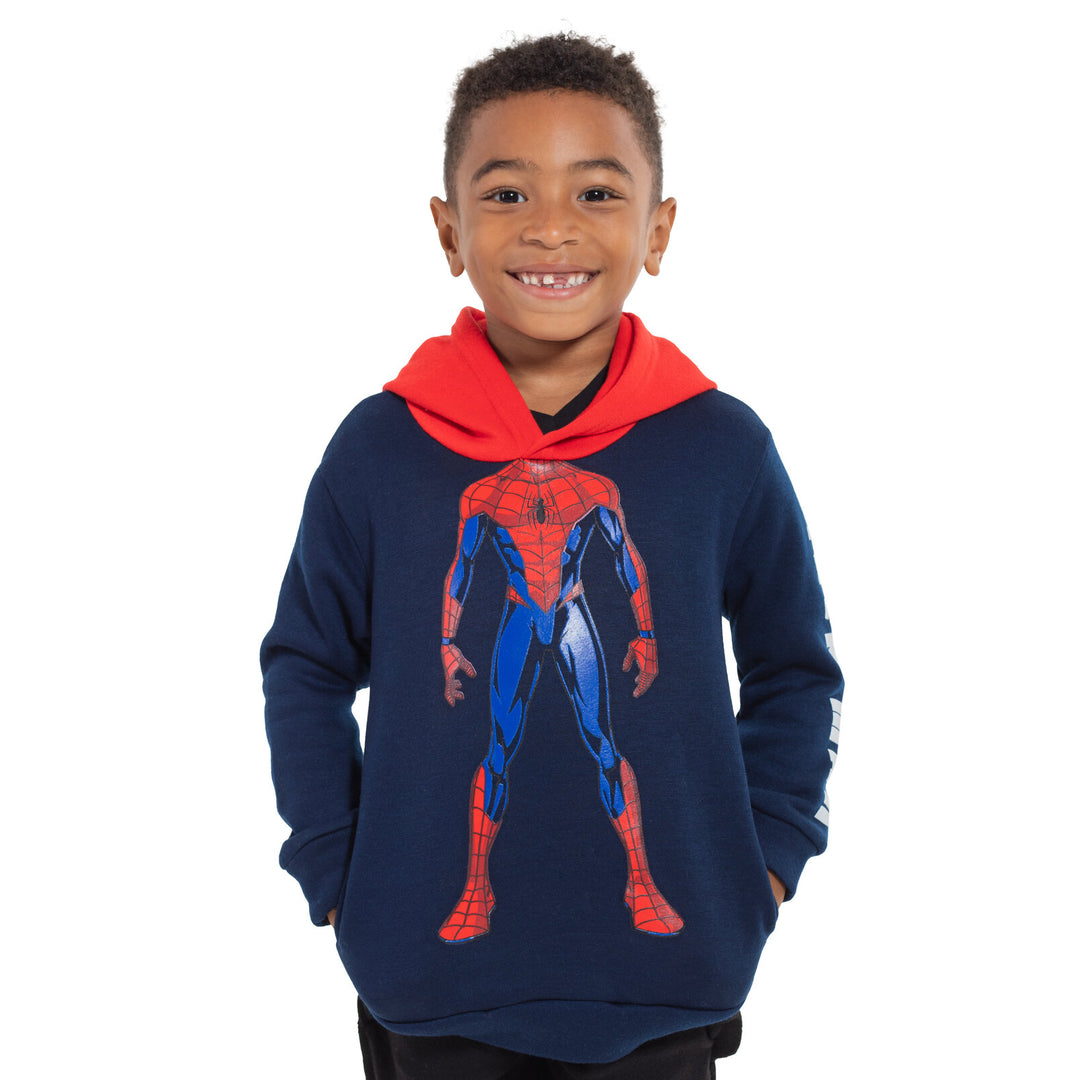 Marvel Spider-Man Boys' Cosplay Fleece Pullover Hoodie Navy Red