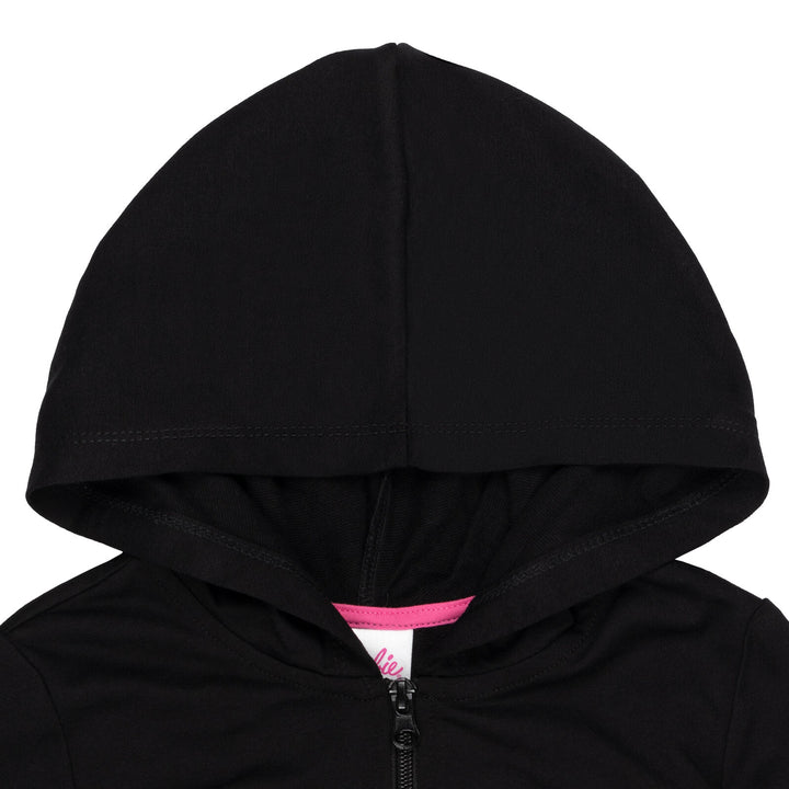 Barbie Girls' Zip-Up Hoodie Black Pink