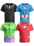 Marvel Avengers 4-Pack Short Sleeve T-Shirts Black Red
