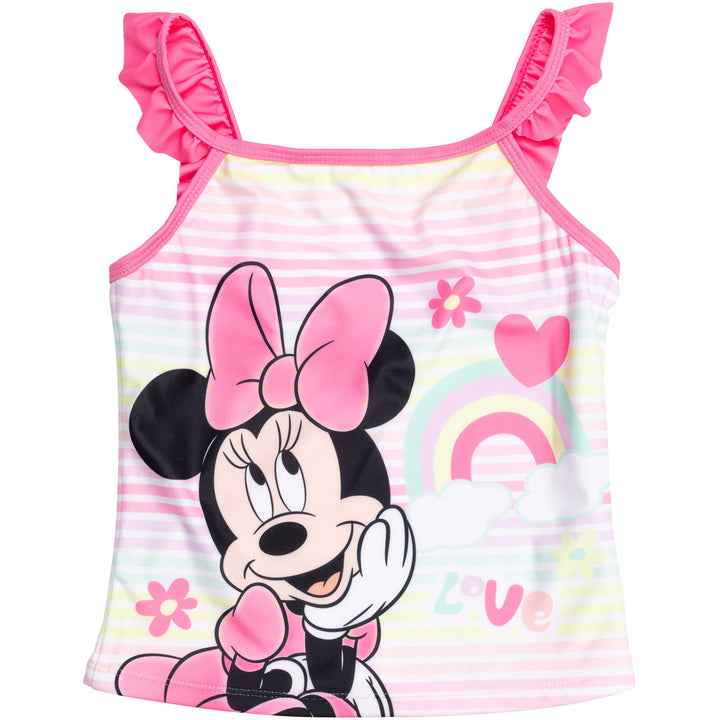 Minnie Mouse Girls' Swimwear Tankini and Bikini Bottom Set Pink
