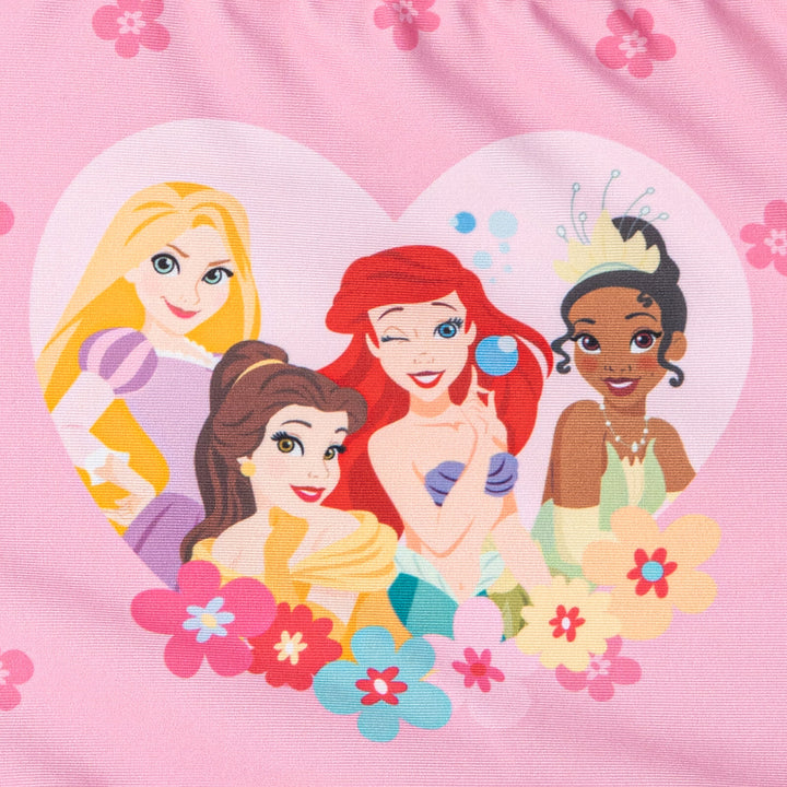 Disney Princess Girls' One Piece Bathing Suit Pink Pastel Rainbow