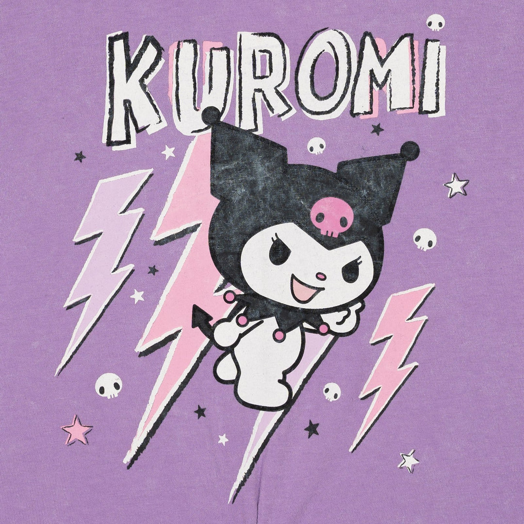 Hello Kitty Kuromi Girls' Short Sleeve T-Shirt Violet