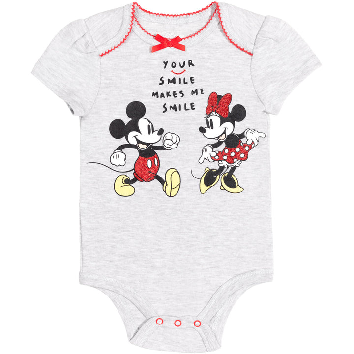 Minnie Mouse Baby Girls' 4-Piece Bodysuit Tee Leggings and Tutu Set Mickey Red