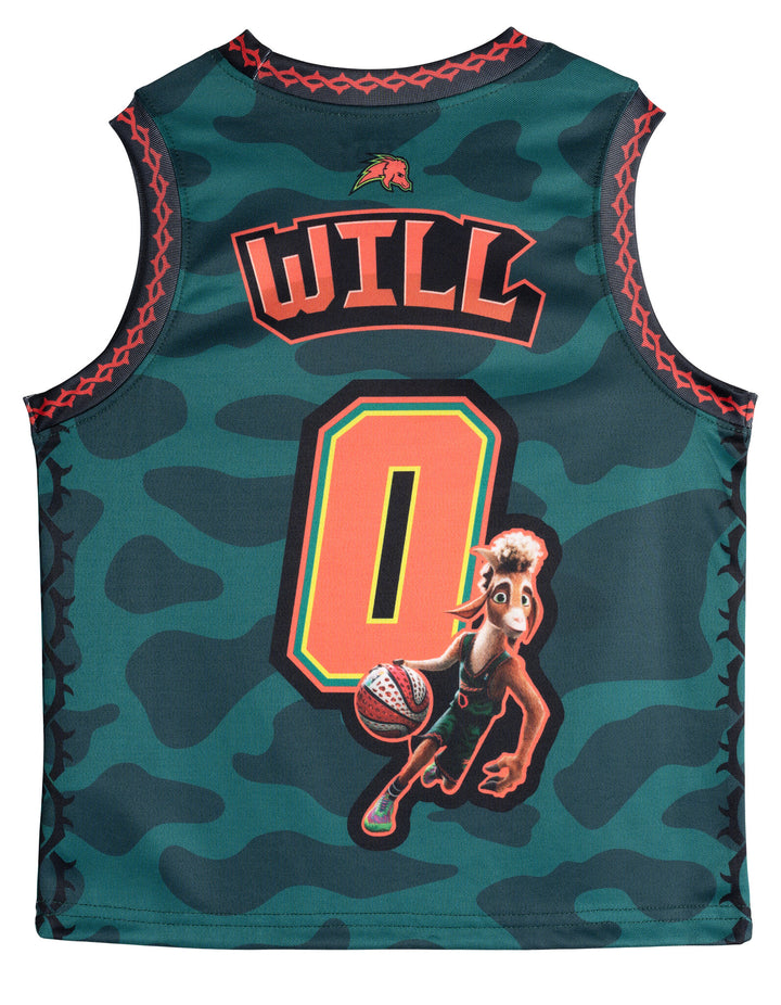 GOAT The Movie Will Harris Boys' Basketball 2-Piece Tank Top and Shorts Set Camo Green