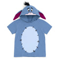 Disney Winnie the Pooh Eeyore Men's Cosplay Short Sleeve Hooded T-Shirt Dusty Blue