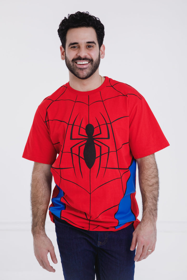 Marvel Matching Family Cosplay Short Sleeve T-Shirt Red Blue Spider Man