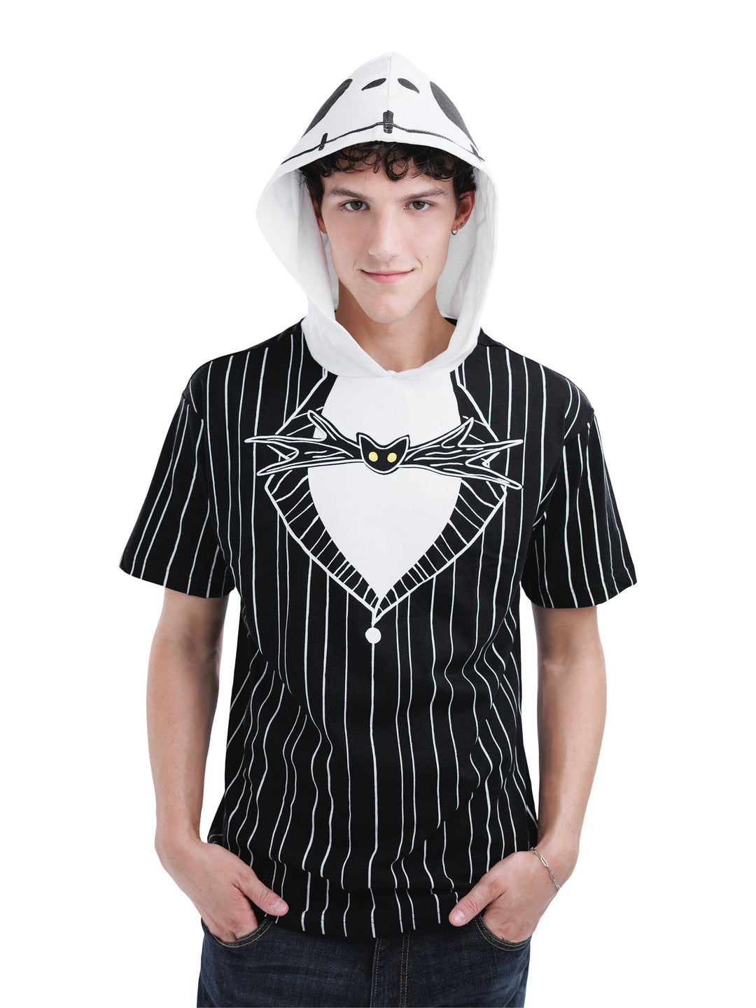 Nightmare Before Christmas Jack Skellington Men's Pinstripe Black