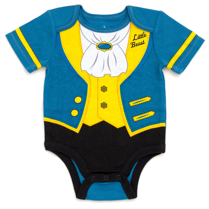 Disney Beauty and the Beast 2-Piece Cosplay Bodysuit and Hat Set Blue Yellow