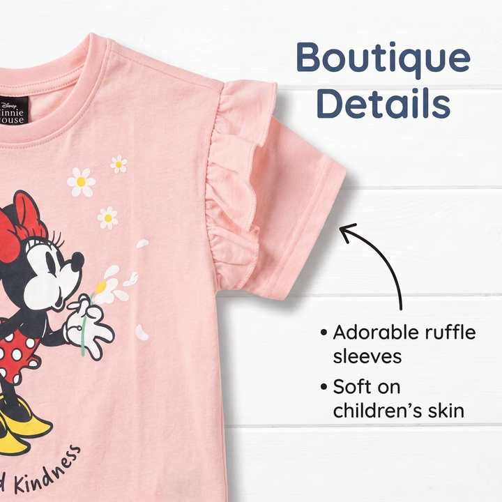 Minnie Mouse Girls' Ruffle T-Shirt and Jeggings Set Pink Blue