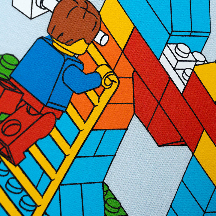LEGO Boys' Short Sleeve T-Shirt Light Blue Bricks