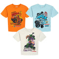 Monster Jam Transformers Boys' 3-Pack Short Sleeve Cotton T-Shirts Multi