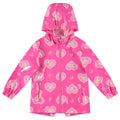 Barbie Girls' Hooded Rain Jacket Pink Hearts
