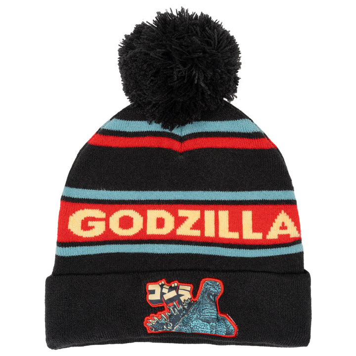 Godzilla Adult Men or Women Pom Pom Beanie Winter Hat Beanie Hat Dark Grey