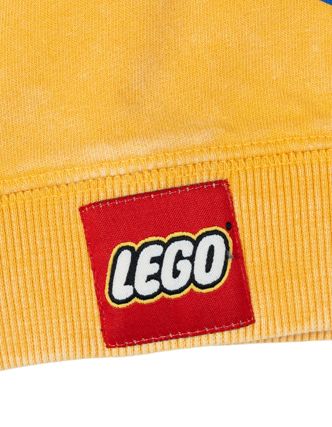 LEGO Crewneck Pullover Sweatshirt Yellow Mineral Wash